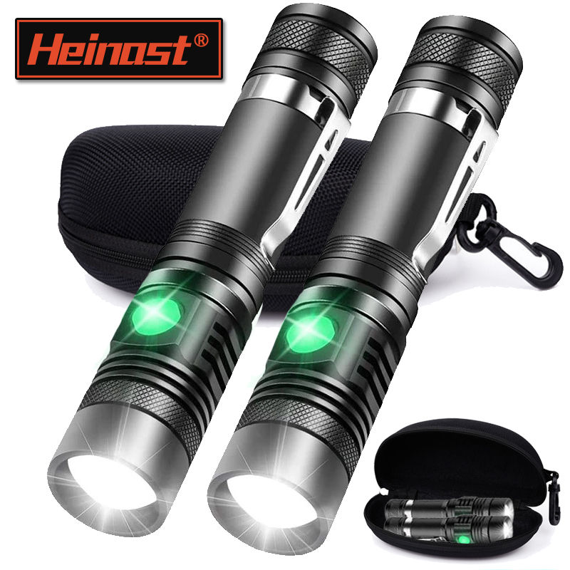 Outdoor Lighting Black - 充電式 T6 ハンドヘルド懐中電灯使用 18650 ズームトーチポータブルキャップクランプヘッドランプペンクリップ作業灯屋外懐中電灯