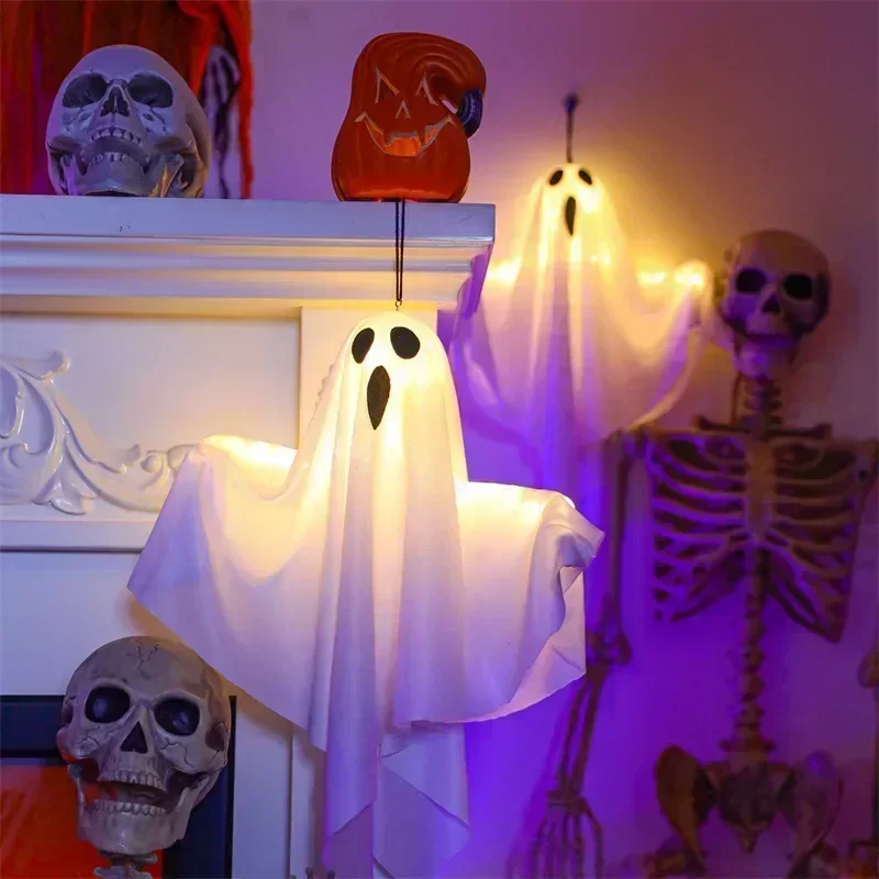 Outdoor Lighting Effects - 2025年ハロウィンLEDナイトライトゴーストパーティーホームデコレーション屋内外ゴーストハウスバーハンギングライトホラープロップス