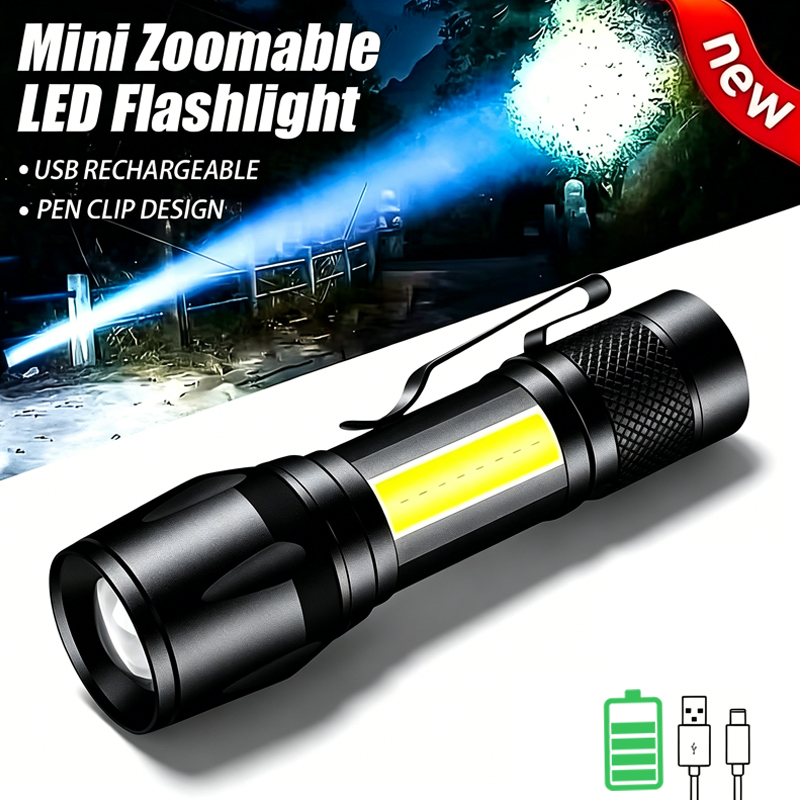 Outdoor Lighting Black - ミニ LED 懐中電灯 COB + XPE