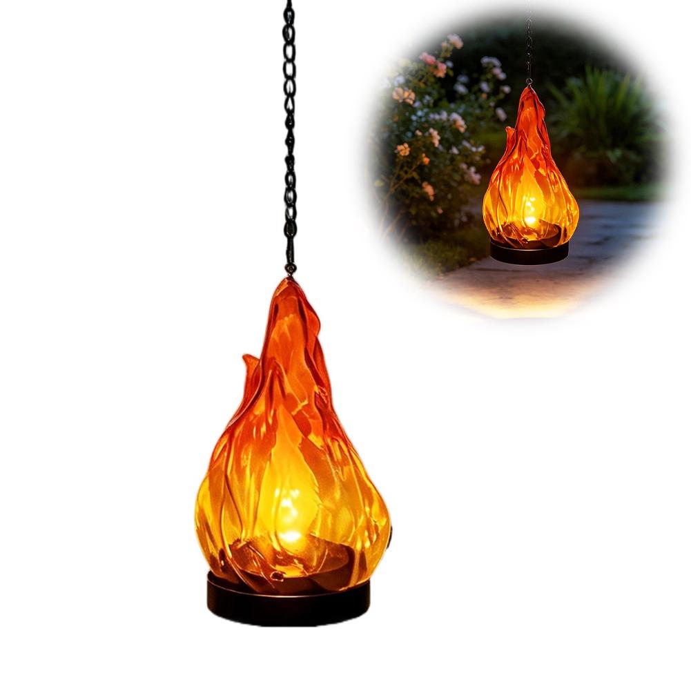 Outdoor Lighting Effects - LED点滅炎ランタン IP65防水仕様、吊り下げ式、屋外用、庭やハロウィーンの装飾に最適。