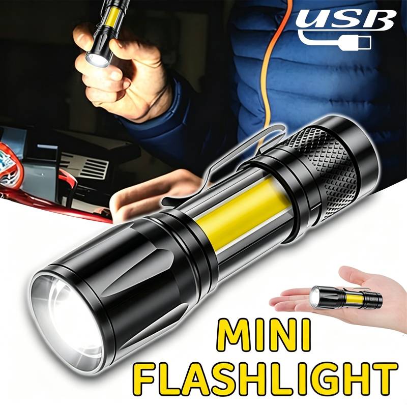Outdoor Lighting Black - ミニ LED 懐中電灯 COB 投光器ポータブル作業トーチ USB