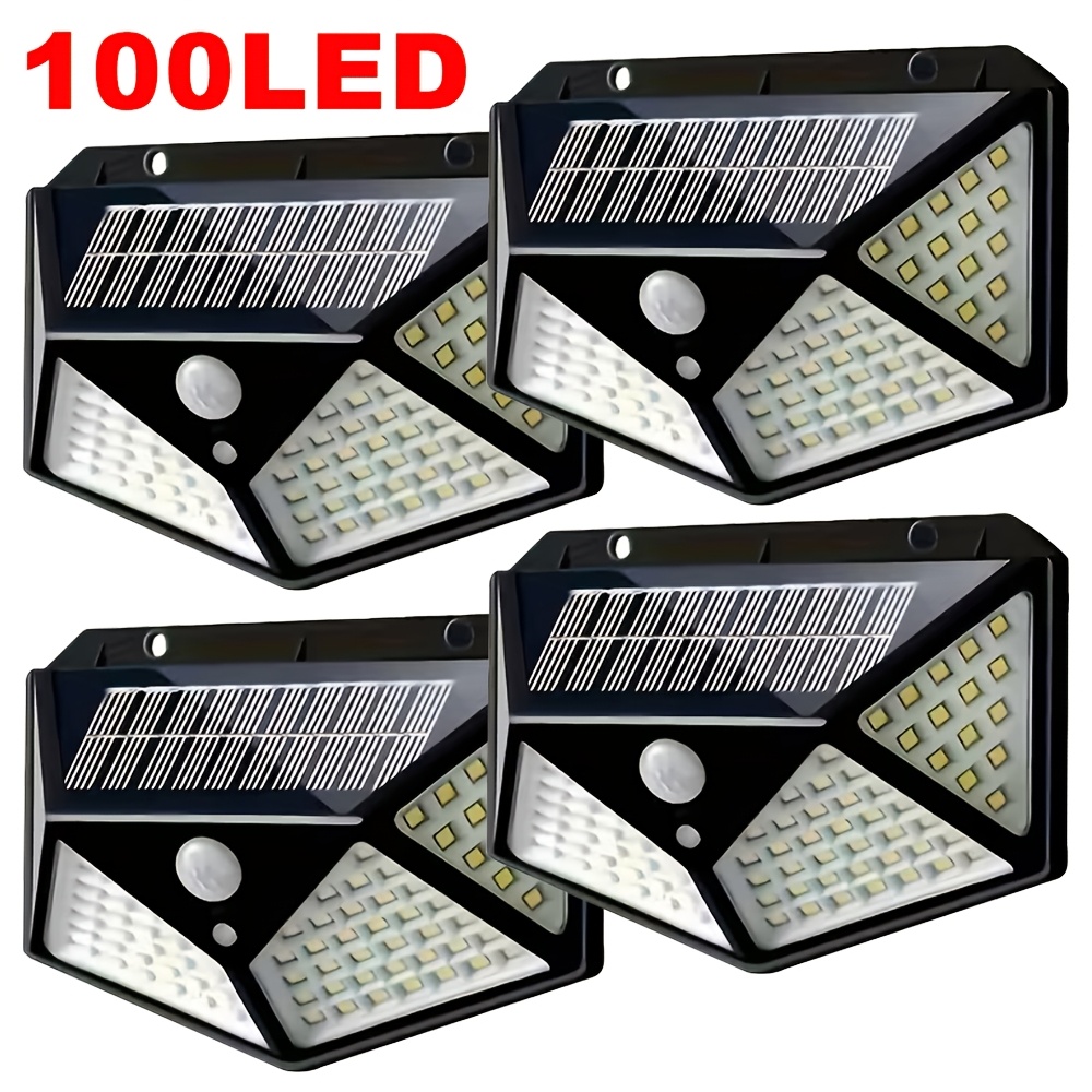 Outdoor Lighting Waterproof - 100LED屋外ソーラーガーデンライト、屋外モーションセンサーライト、防水ソーラーウォールランプ（庭、フェンス、庭園、通路、階段用）