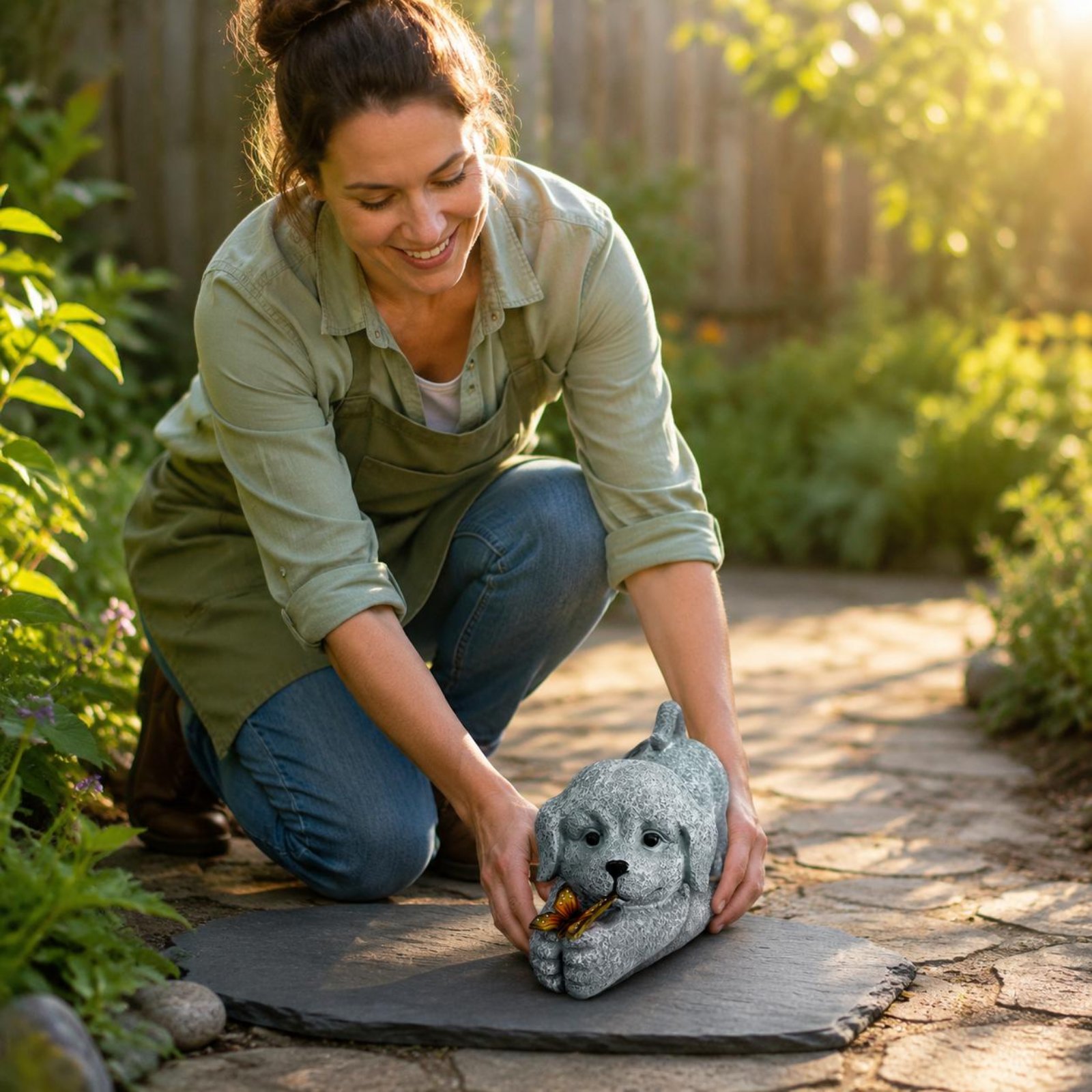 Outdoor Lighting Ip65 - ソーラー犬像樹脂工芸品ソーラー犬ライト屋外装飾省エネ庭用配線不要