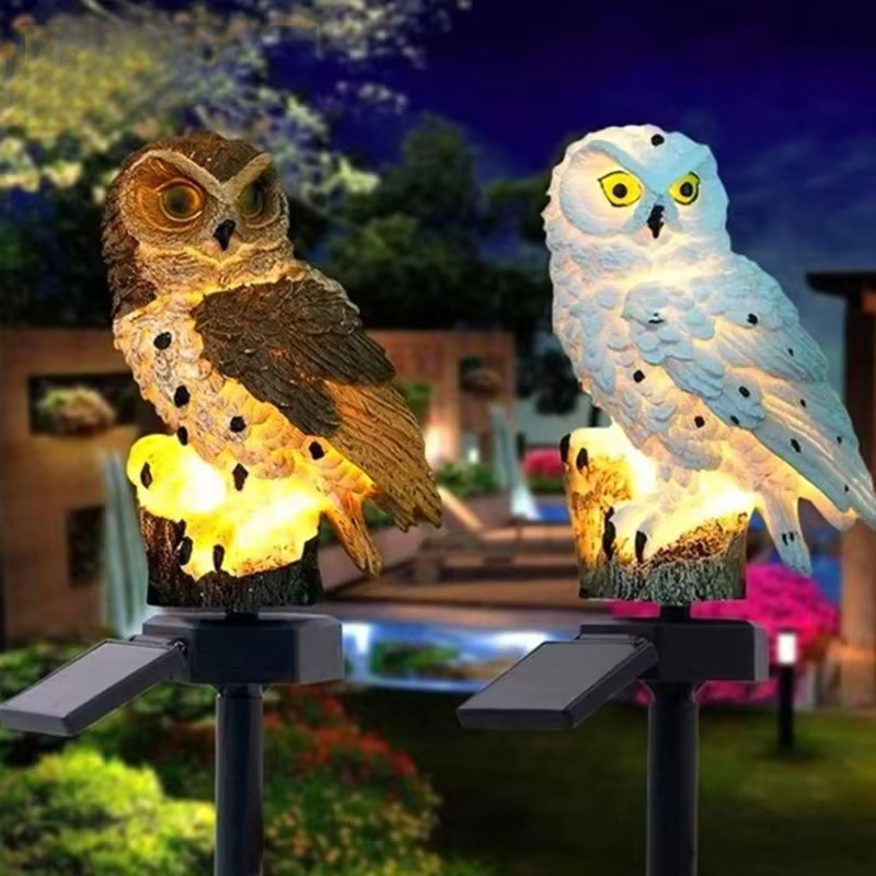 ソーラーフクロウガーデンステークライト 防水樹脂製フクロウフ - Outdoor Lighting Effects のレビューと価格