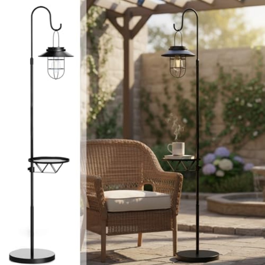 ソーラーフロアランプ（テーブル付き）、60インチ屋外用シェパ - Outdoor Lighting Waterproof のレビューと価格