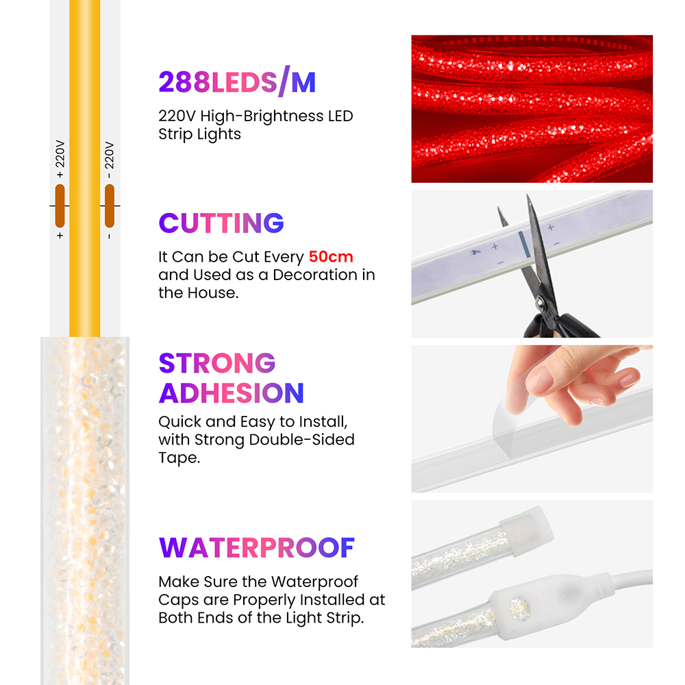 288個のCOB LEDネオンライトストリップ、ビーチリゾー - Outdoor Lighting Uk のレビューと価格