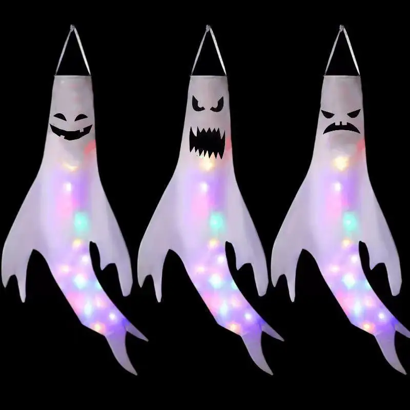 ハロウィーン LED ゴースト ウィンドソック ハンギング  - Outdoor Lighting Effects のレビューと価格