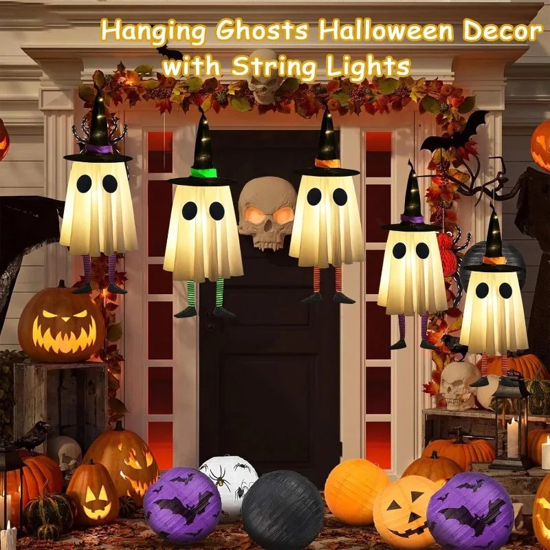 ハロウィン吊り下げゴーストデコレーション、屋外用ハロウィン魔 - Outdoor Lighting Effects のレビューと価格