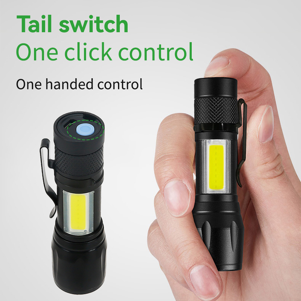 ミニ LED 懐中電灯 COB + XPE ポータブルトーチ - Outdoor Lighting Black のレビューと価格