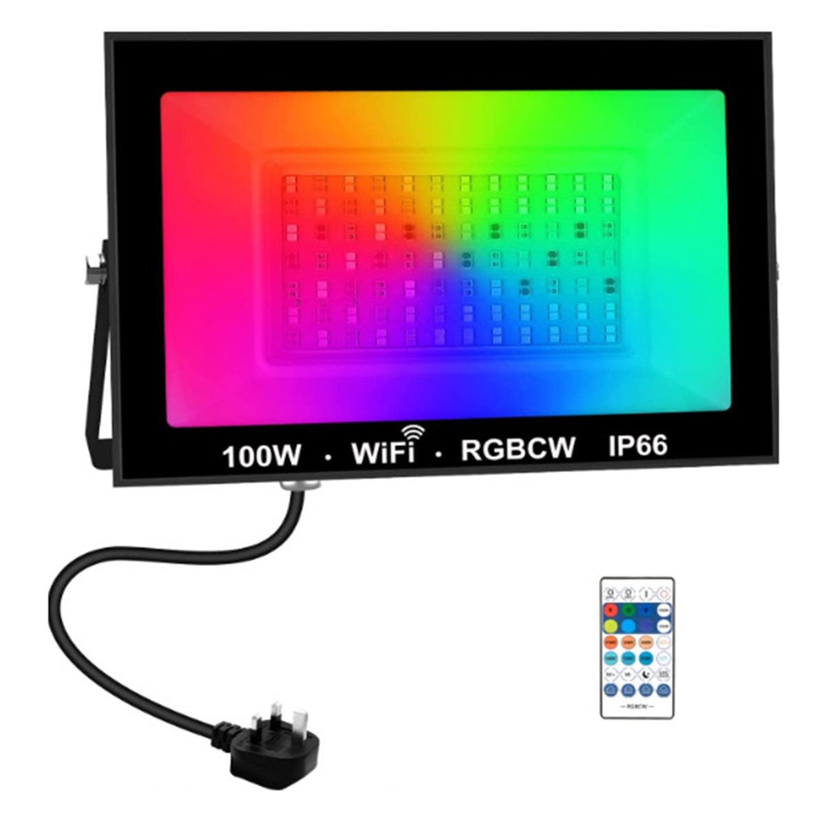 AA19 100W RGBCW LED投光器 アプリ遠隔操作 - Outdoor Lighting Uk のレビューと価格