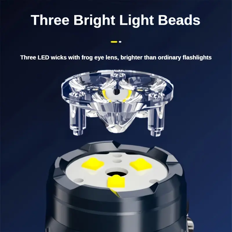 ペンクリップ付きミニ3LED懐中電灯、夜間ウォーキング、ポー - Outdoor Lighting Black のレビューと価格