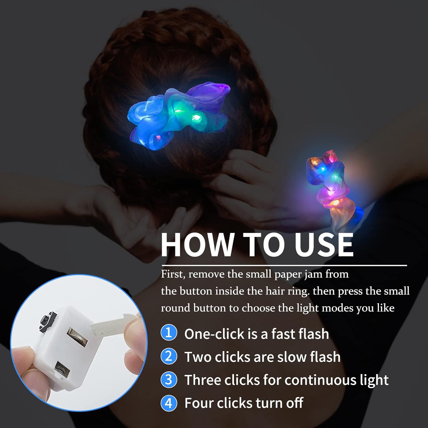 6個入り LEDシュシュ ヘアバンド 光るシュシュ 伸縮性の - Outdoor Lighting Effects のレビューと価格