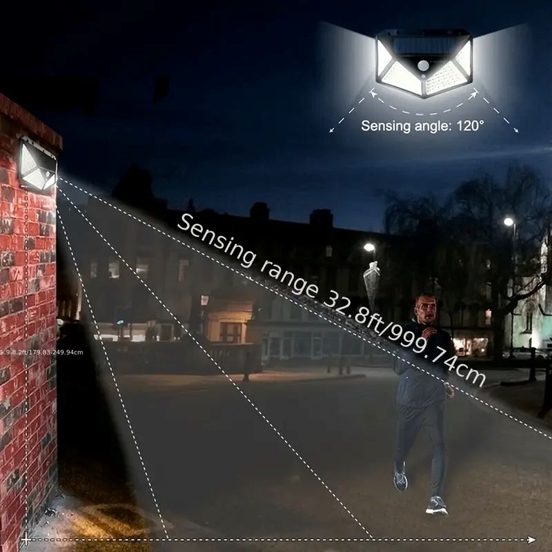 100LED屋外ソーラーガーデンライト、屋外モーションセンサ - Outdoor Lighting Waterproof のレビューと価格