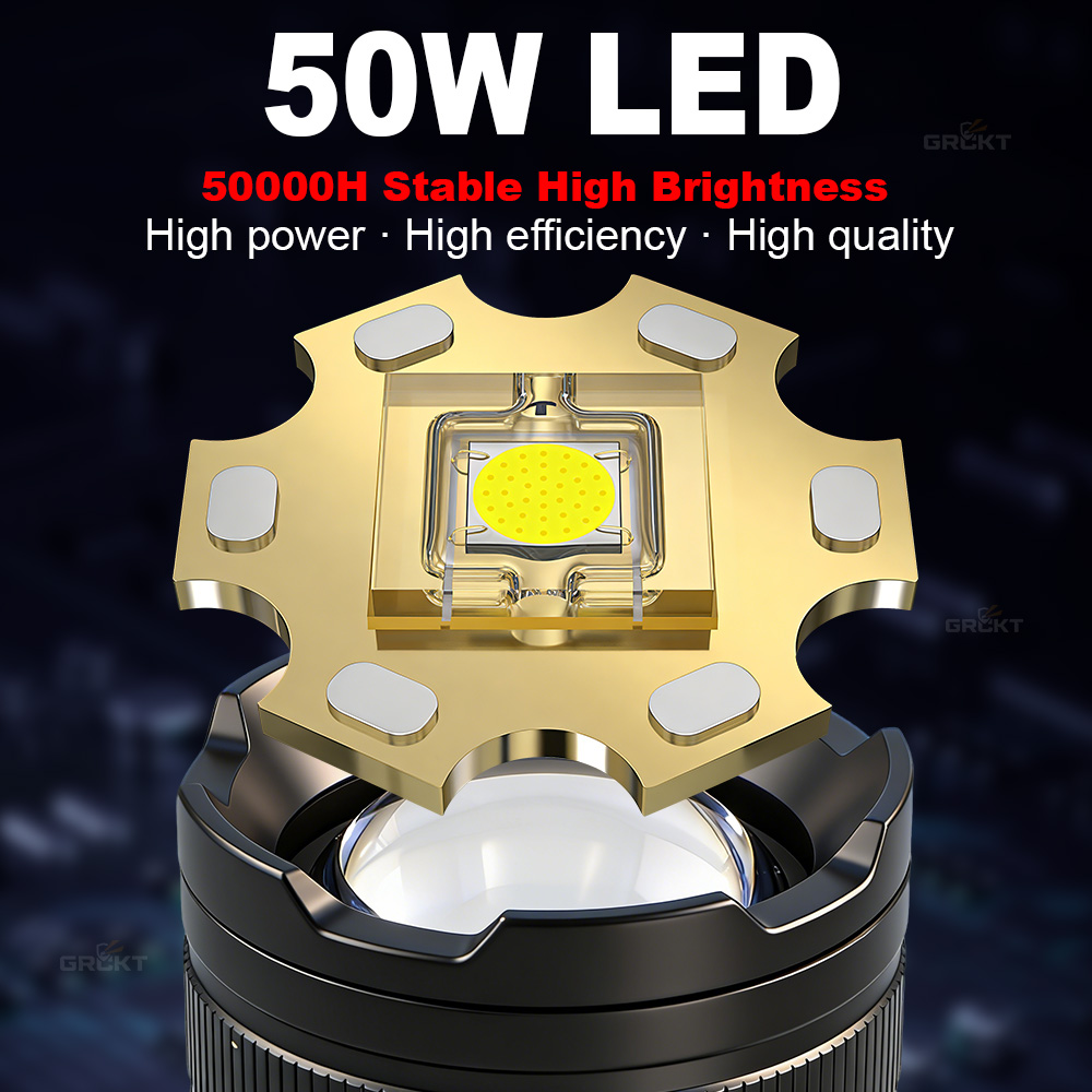 80000CD 最も強力なLED懐中電灯 ハイパワー戦術ハン - Outdoor Lighting Black のレビューと価格