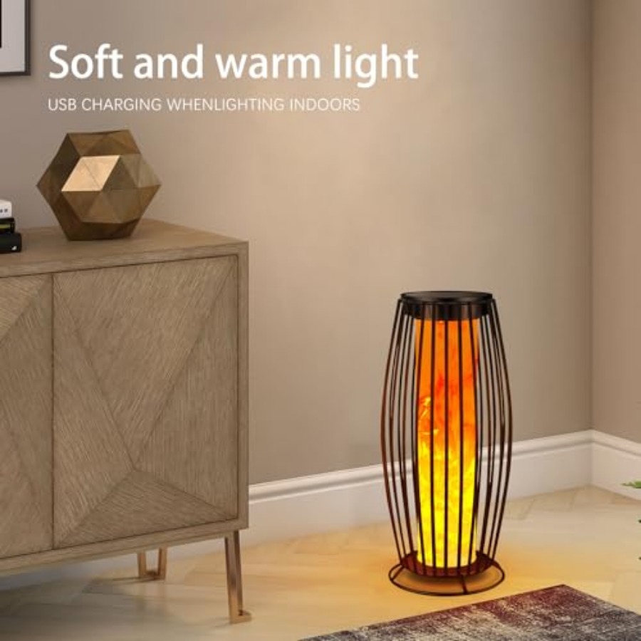 ソーラー屋外フロアランプ ちらつき炎ソーラー屋外ライト ソー - Outdoor Lighting Waterproof のレビューと価格