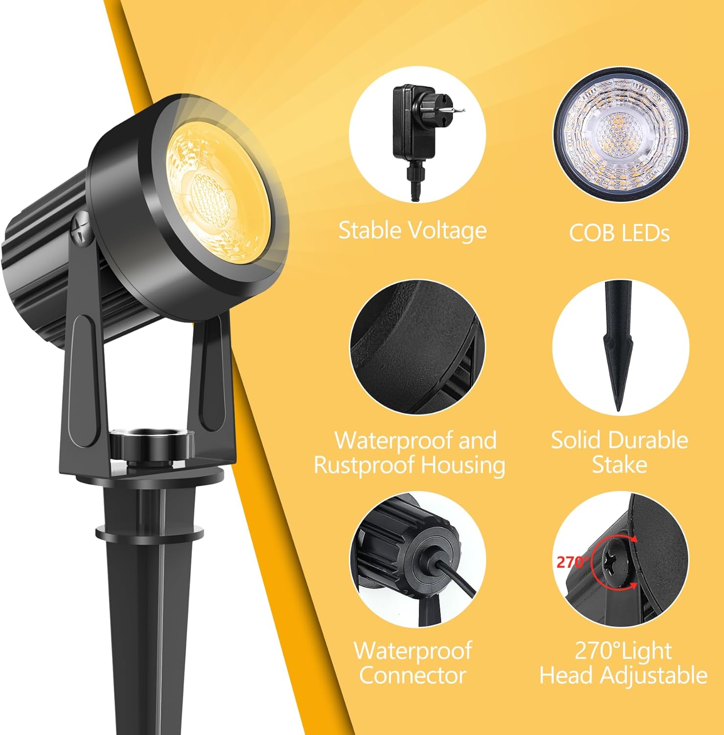 4/6/8LEDS 3000K 屋外スポットライト風景 IP - Outdoor Lighting Uk のレビューと価格