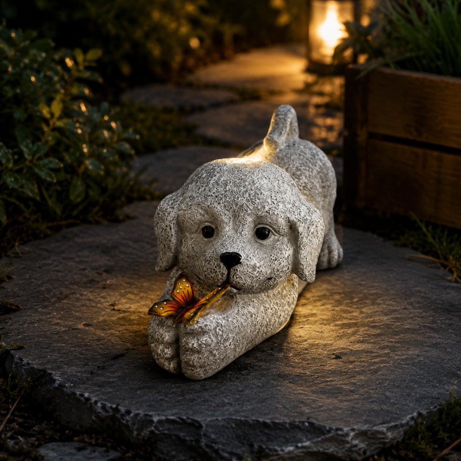 ソーラー犬像樹脂工芸品ソーラー犬ライト屋外装飾省エネ庭用配線 - Outdoor Lighting Ip65 のレビューと価格