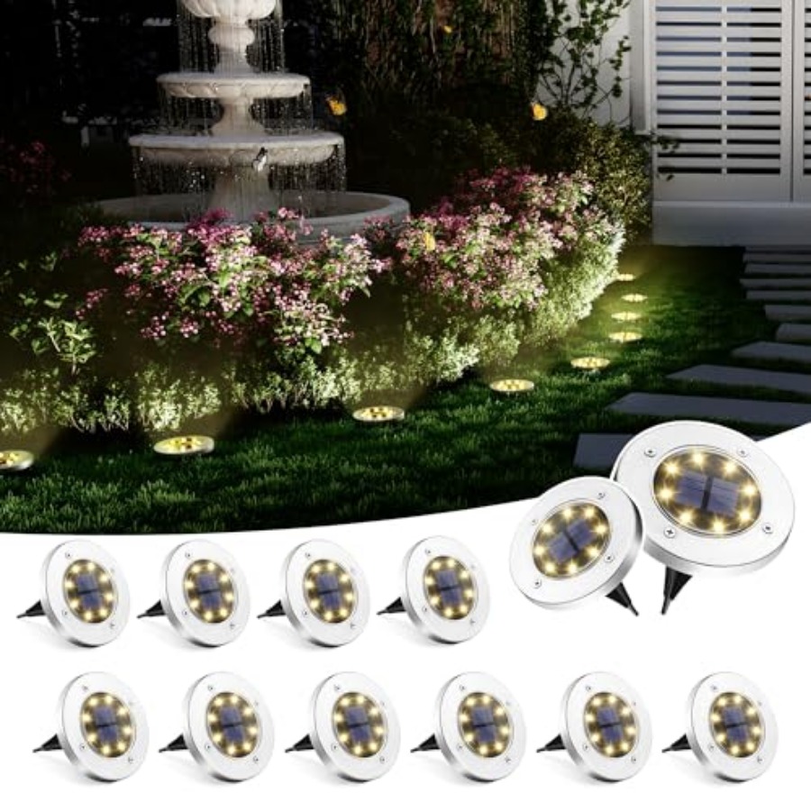 ソーラーグラウンドライト ソーラーライト 屋外防水 8 LE - Outdoor Lighting Waterproof のレビューと価格