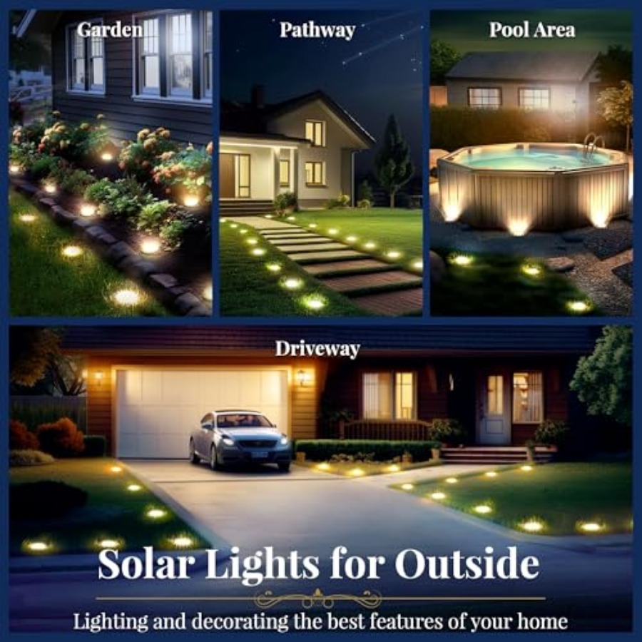ソーラーグラウンドライト ソーラーライト 屋外防水 8 LE - Outdoor Lighting Waterproof のレビューと価格