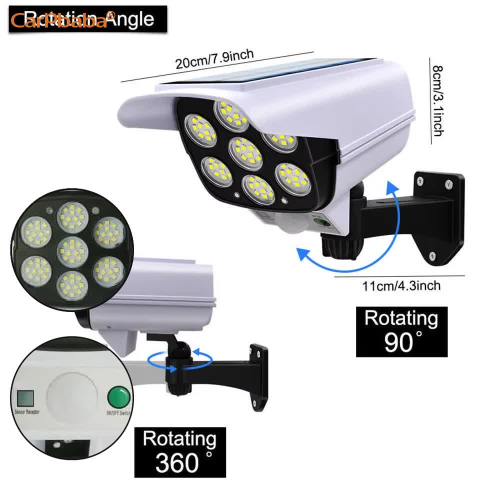 屋外ソーラーライト人感センサーセキュリティダミーカメラワイヤ - Outdoor Lighting Wireless のレビューと価格