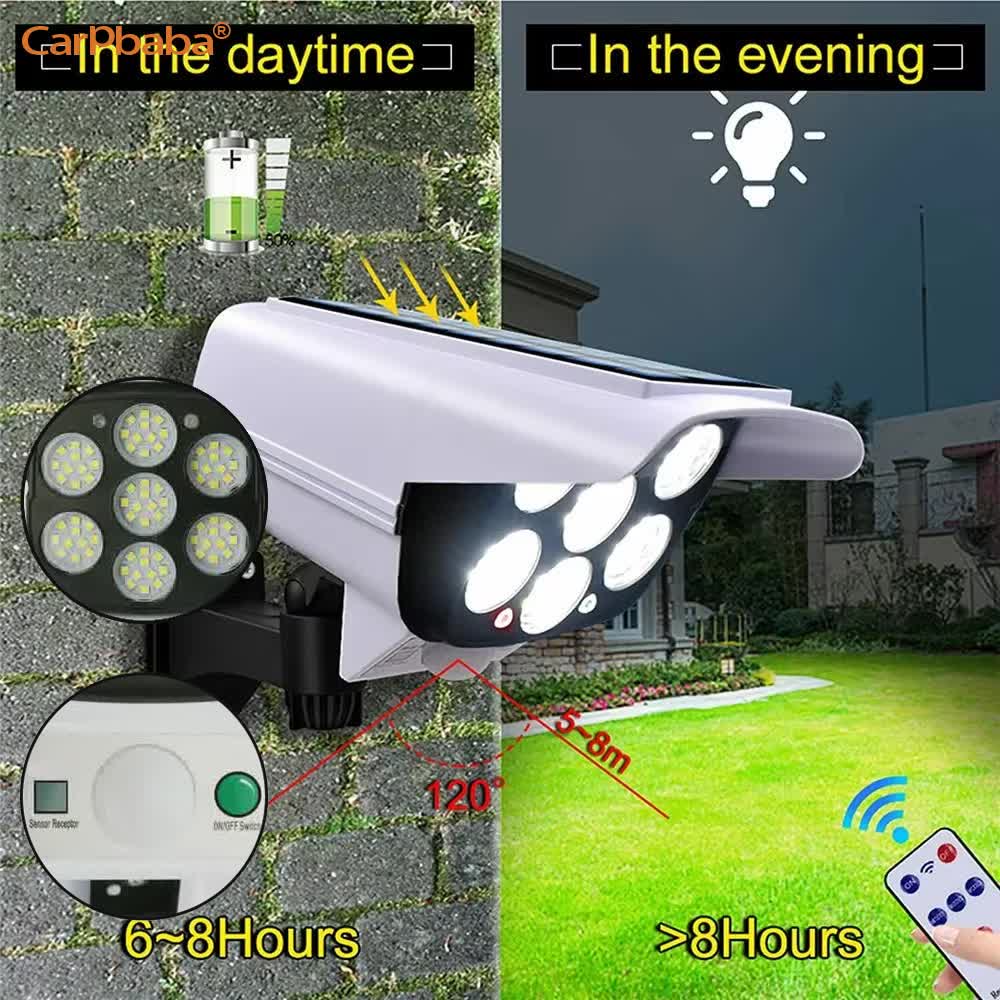 屋外ソーラーライト人感センサーセキュリティダミーカメラワイヤ - Outdoor Lighting Wireless のレビューと価格